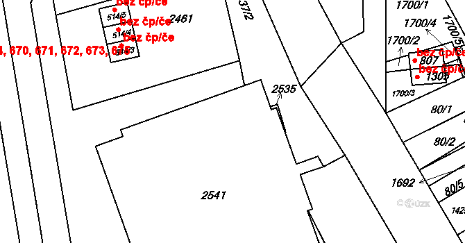 Svitavy 40151263 na parcele st. 588 v KÚ Čtyřicet Lánů, Katastrální mapa