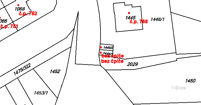 Praha 42541263 na parcele st. 1446/3 v KÚ Košíře, Katastrální mapa