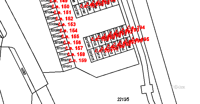 Klášterec nad Ohří 200 na parcele st. 2212/114 v KÚ Klášterec nad Ohří, Katastrální mapa