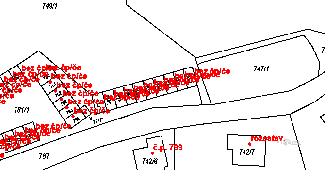 Liberec 47158263 na parcele st. 753/1 v KÚ Starý Harcov, Katastrální mapa
