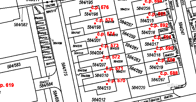 Dolní Měcholupy 573, Praha na parcele st. 584/204 v KÚ Dolní Měcholupy, Katastrální mapa