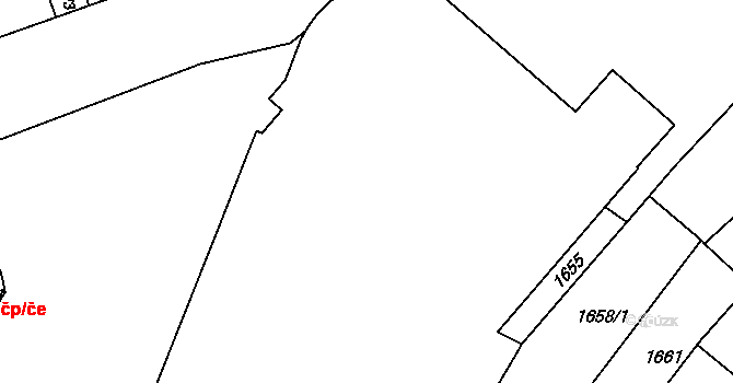 Holešov 630 na parcele st. 1653/2 v KÚ Holešov, Katastrální mapa