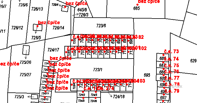 Miřetice u Klášterce nad Ohří 97, Klášterec nad Ohří na parcele st. 708 v KÚ Miřetice u Klášterce nad Ohří, Katastrální mapa