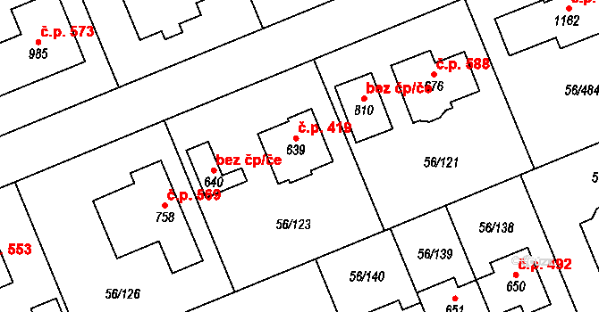 Hovorčovice 419 na parcele st. 639 v KÚ Hovorčovice, Katastrální mapa