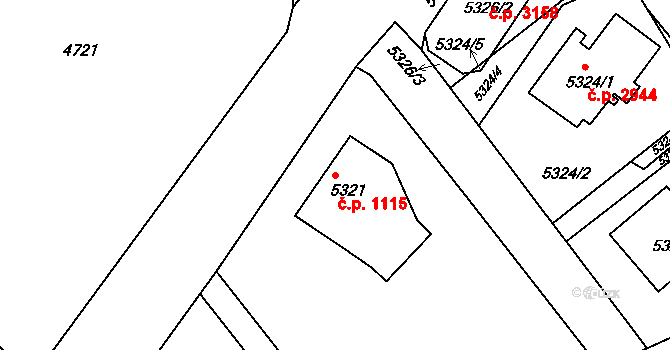 Varnsdorf 1115 na parcele st. 5321 v KÚ Varnsdorf, Katastrální mapa
