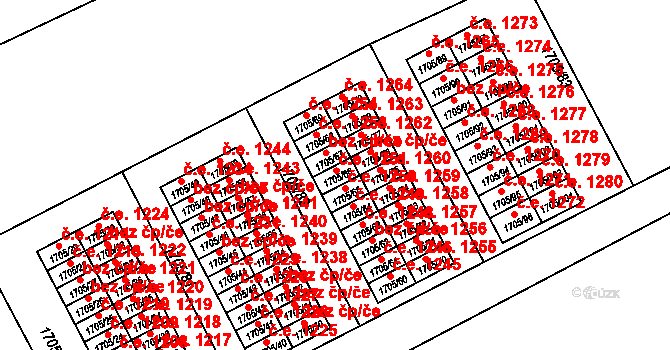 Kopřivnice 1251 na parcele st. 1705/66 v KÚ Kopřivnice, Katastrální mapa