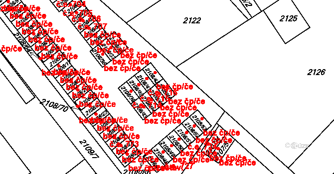 Teplice 39165264 na parcele st. 2108/46 v KÚ Teplice-Trnovany, Katastrální mapa