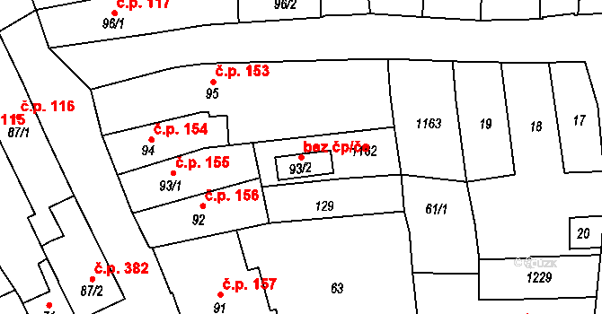 Broumov 40084264 na parcele st. 93/2 v KÚ Broumov, Katastrální mapa