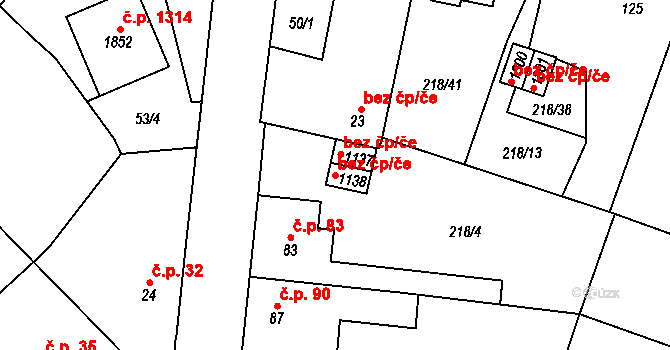 Pardubice 40408264 na parcele st. 1138 v KÚ Svítkov, Katastrální mapa