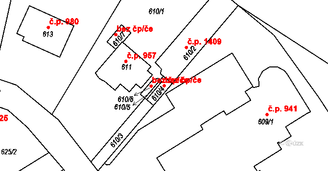 Rychnov nad Kněžnou 42144264 na parcele st. 610/4 v KÚ Rychnov nad Kněžnou, Katastrální mapa