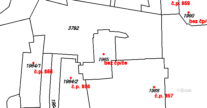 Praha 42468264 na parcele st. 1965 v KÚ Horní Počernice, Katastrální mapa