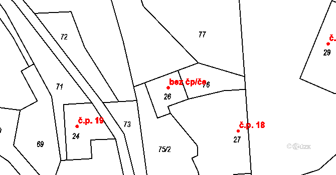 Cetenov 42752264 na parcele st. 26 v KÚ Hrubý Lesnov, Katastrální mapa