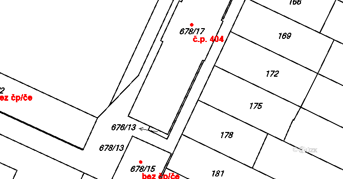 Popůvky 43284264 na parcele st. 676/13 v KÚ Popůvky u Brna, Katastrální mapa