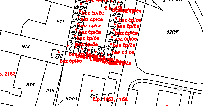 Kyjov 44586264 na parcele st. 342/11 v KÚ Nětčice u Kyjova, Katastrální mapa