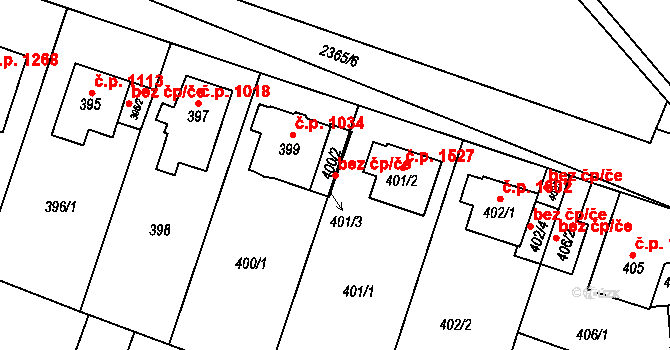 Teplice 45118264 na parcele st. 400/2 v KÚ Teplice-Trnovany, Katastrální mapa