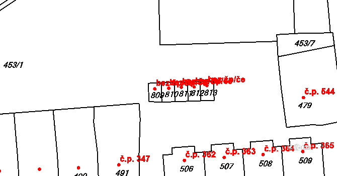 Benešov nad Ploučnicí 47242264 na parcele st. 810 v KÚ Benešov nad Ploučnicí, Katastrální mapa