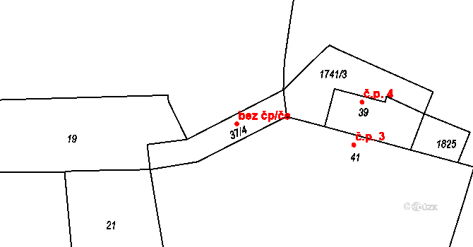 Borkovice 47433264 na parcele st. 37/4 v KÚ Borkovice, Katastrální mapa
