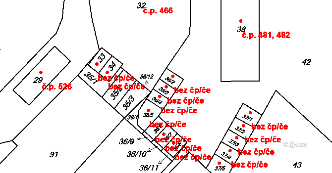 Horní Benešov 47960264 na parcele st. 36/3 v KÚ Horní Benešov, Katastrální mapa