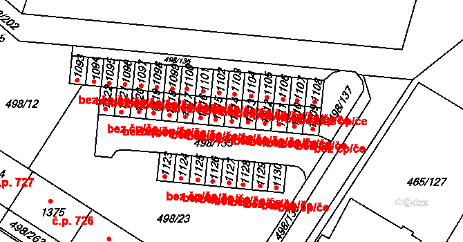 Znojmo 48185264 na parcele st. 1114 v KÚ Přímětice, Katastrální mapa
