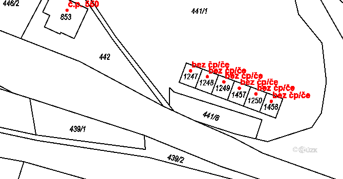 Valašská Bystřice 48822264 na parcele st. 1247 v KÚ Valašská Bystřice, Katastrální mapa