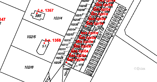 Kamenice 49319264 na parcele st. 1061 v KÚ Ládví, Katastrální mapa