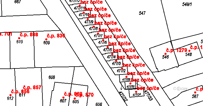 Tachov 49985264 na parcele st. 477/5 v KÚ Tachov, Katastrální mapa