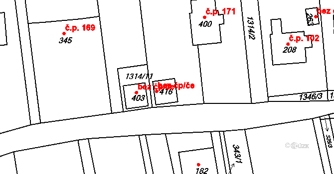 Kamenec u Poličky 51245264 na parcele st. 416 v KÚ Kamenec u Poličky, Katastrální mapa