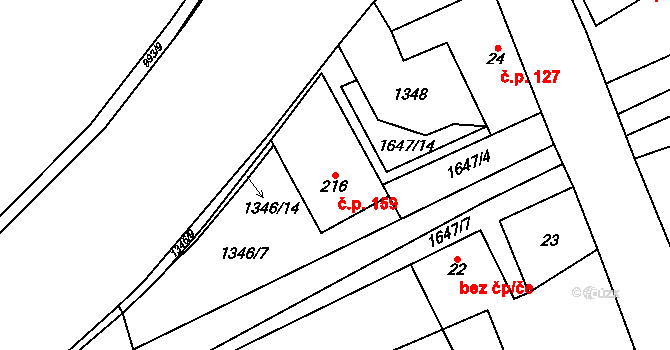 Kobylá nad Vidnavkou 159 na parcele st. 216 v KÚ Kobylá nad Vidnavkou, Katastrální mapa