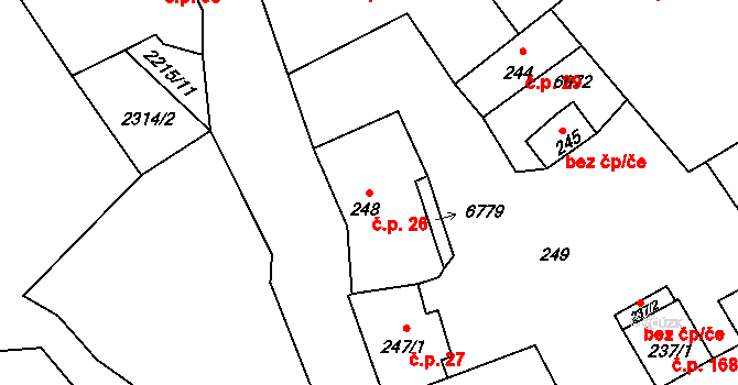Beroun-Závodí 26, Beroun na parcele st. 248 v KÚ Beroun, Katastrální mapa
