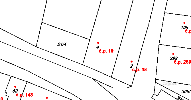 Lišany 19 na parcele st. 4 v KÚ Lišany u Rakovníka, Katastrální mapa