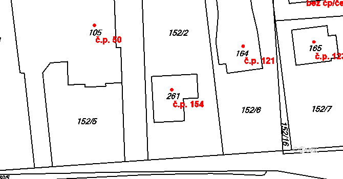 Pulice 154, Dobruška na parcele st. 261 v KÚ Pulice, Katastrální mapa