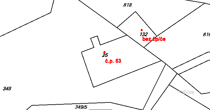 Svinná 53, Skuhrov nad Bělou na parcele st. 25 v KÚ Svinná u Brocné, Katastrální mapa