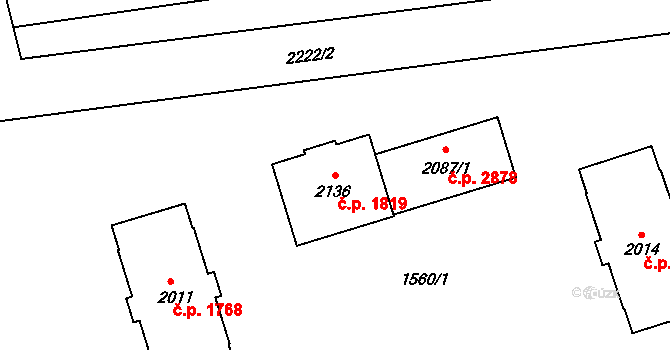 Šumperk 1819 na parcele st. 2136 v KÚ Šumperk, Katastrální mapa