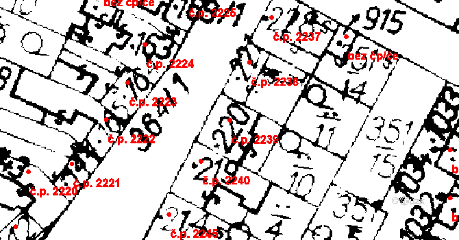 Podlusky 2239, Roudnice nad Labem na parcele st. 220 v KÚ Podlusky, Katastrální mapa