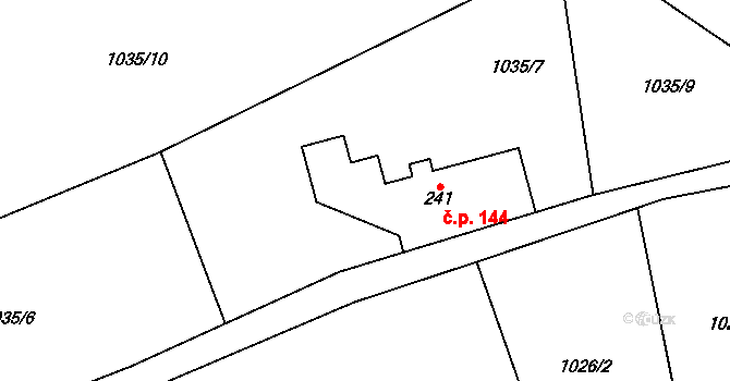 Bítouchov 144, Semily na parcele st. 241 v KÚ Bítouchov u Semil, Katastrální mapa