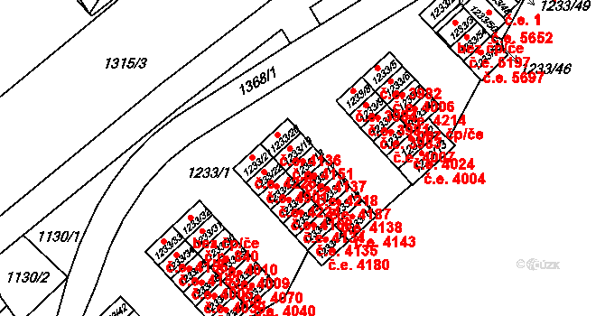 Bukov 4137, Ústí nad Labem na parcele st. 1233/18 v KÚ Bukov, Katastrální mapa