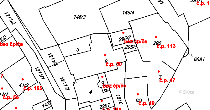 Mladá Boleslav I 50, Mladá Boleslav na parcele st. 9 v KÚ Mladá Boleslav, Katastrální mapa