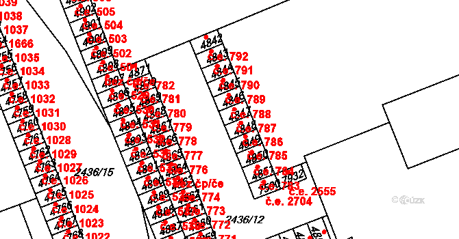 Hodonín 787 na parcele st. 4847 v KÚ Hodonín, Katastrální mapa