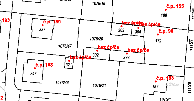 Sedlec-Prčice 42135265 na parcele st. 302 v KÚ Prčice, Katastrální mapa
