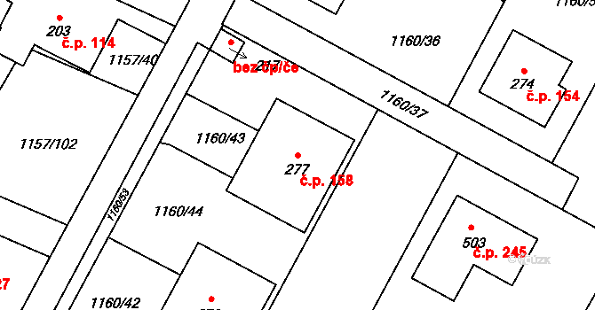 Hrabyně 158 na parcele st. 277 v KÚ Hrabyně, Katastrální mapa