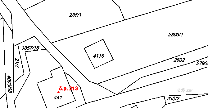 Janov 45995265 na parcele st. 97/3 v KÚ Janov u Litomyšle, Katastrální mapa
