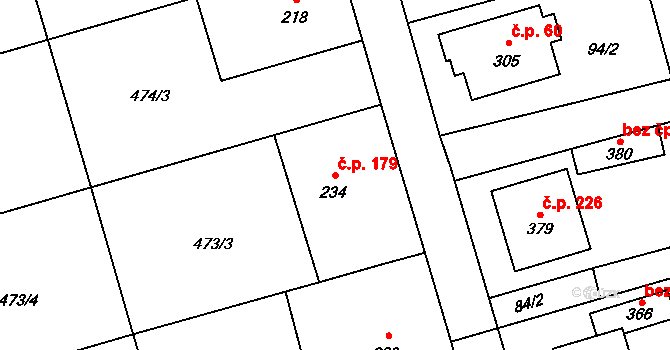 Skřipov 179 na parcele st. 234 v KÚ Skřipov, Katastrální mapa