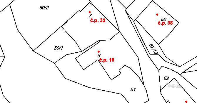 Lučkovice 16, Mirotice na parcele st. 8 v KÚ Lučkovice, Katastrální mapa