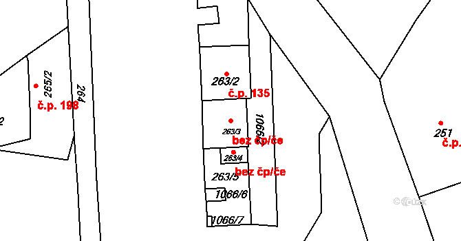 Malešov 79090265 na parcele st. 263/3 v KÚ Malešov, Katastrální mapa