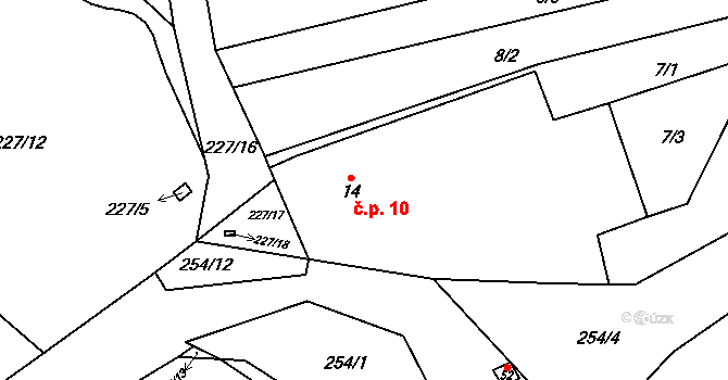 Nebílovský Borek 10, Štěnovický Borek na parcele st. 14 v KÚ Nebílovský Borek, Katastrální mapa