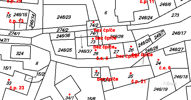 Bílek 4, Chotěboř na parcele st. 28 v KÚ Bílek, Katastrální mapa