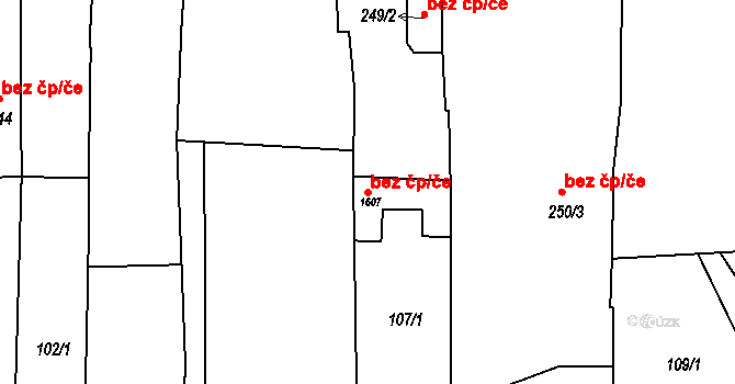 Lišov 106562266 na parcele st. 1607 v KÚ Lišov, Katastrální mapa