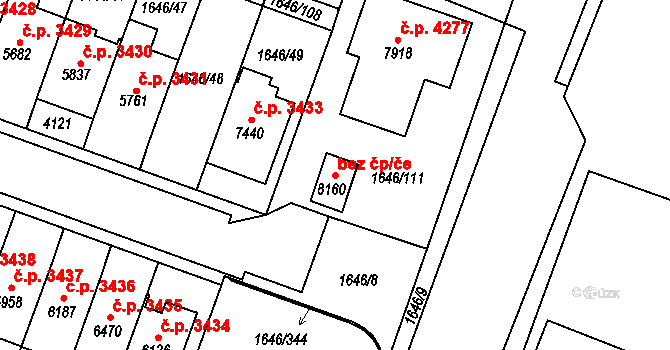 Havlíčkův Brod 107372266 na parcele st. 8160 v KÚ Havlíčkův Brod, Katastrální mapa