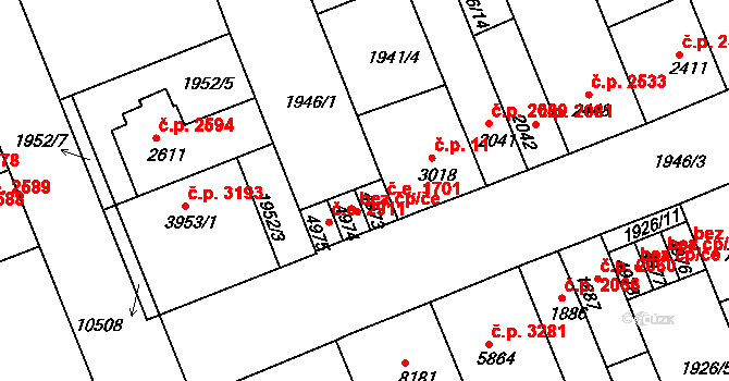 Hodonín 1701 na parcele st. 4973 v KÚ Hodonín, Katastrální mapa