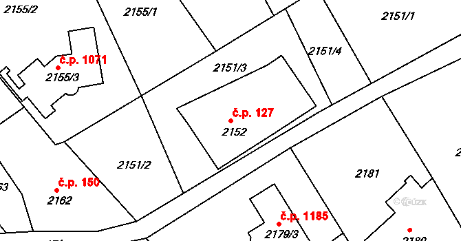 Liberec XIV-Ruprechtice 127, Liberec na parcele st. 2152 v KÚ Ruprechtice, Katastrální mapa